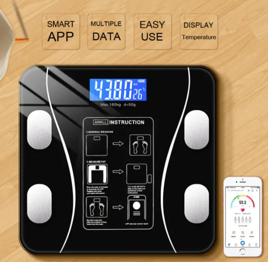 GlowTrack™ Smart Body Scale – Bluetooth Weight, Fat, and Body Composition Analyzer